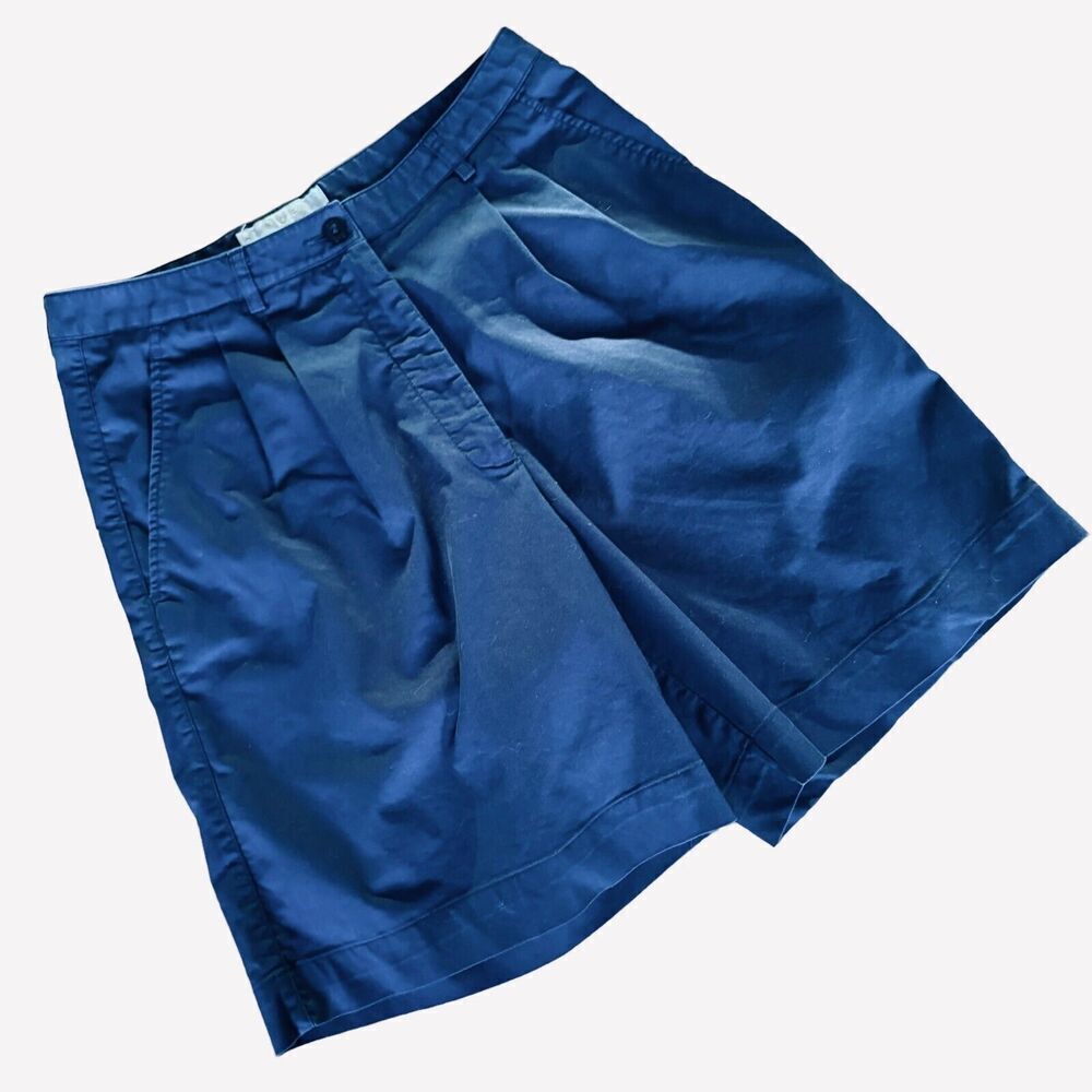 🍀Nike Golf Womens Shorts Navy Blue Pleated Front Pockets Stretch Cotton Blend 10